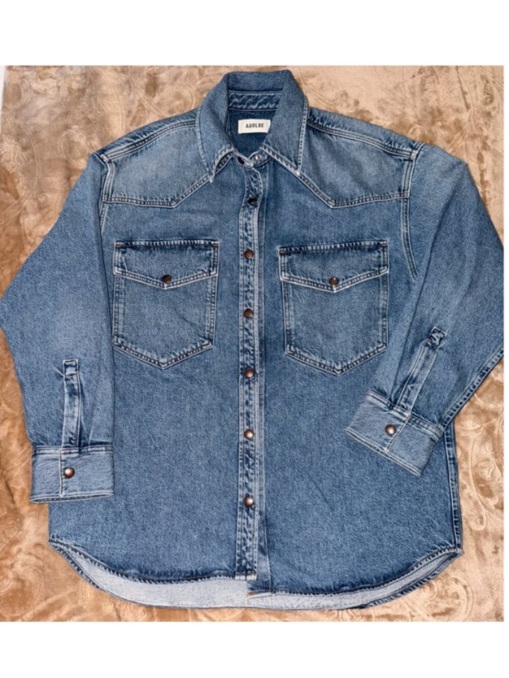 AGOLDE - Lotta Blue denim shirt, Size L
